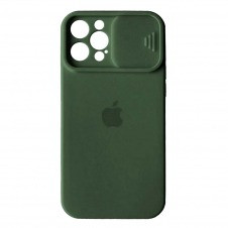 Silicone Case SLIDER Full Camera SQUARE side for iPhone 12 Pro Max Хакі зелений