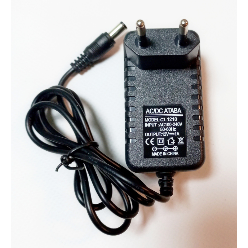Блок живлення 12 V 1 A роз“єм 5,5 мм на 2,1 мм ATABA