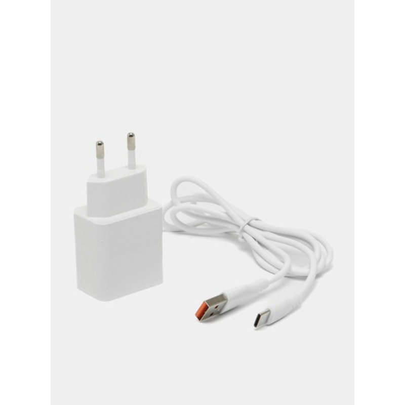 Зарядний мережевий пристрій, адаптер живлення DENMEN DC02T (2 USB 2.1 A) Type-C White