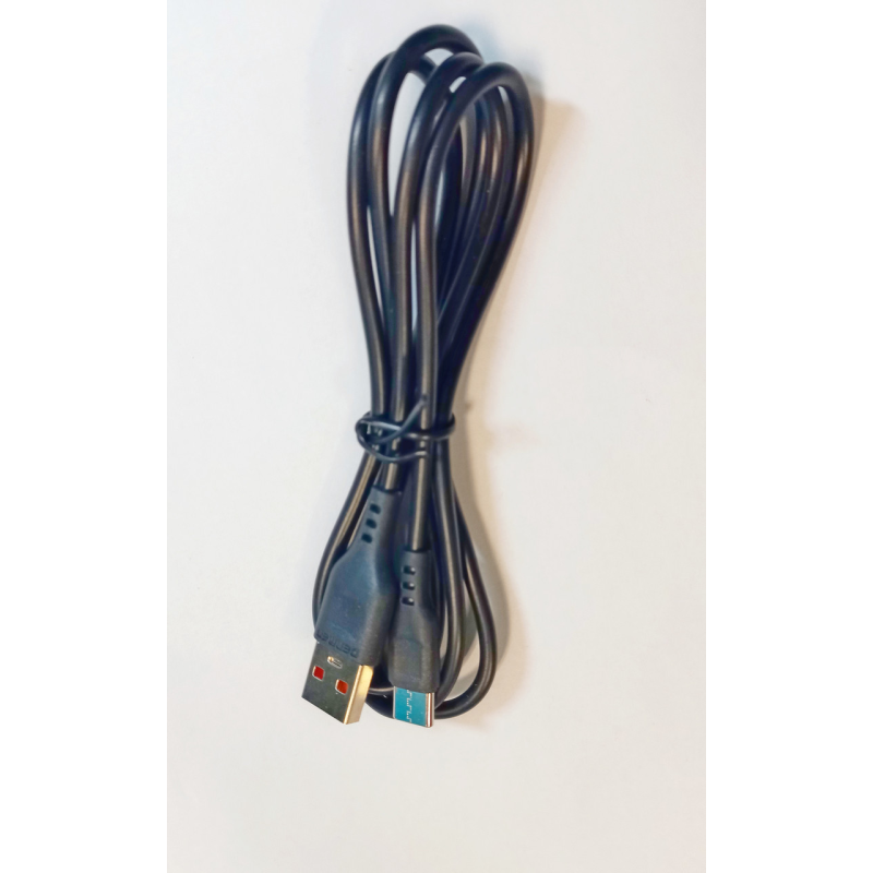 Кабель USB — Type-C з функцією швидкого заряджання та передавання даних Denmen USB to Type-C чорний 1 м тих упак
