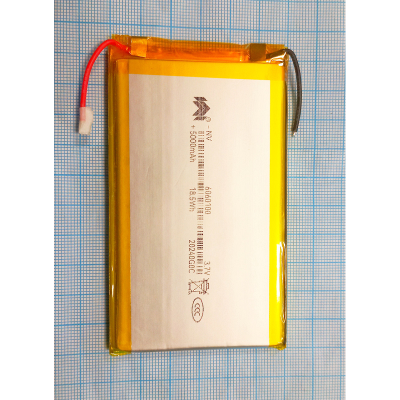 Акумулятор 6060100 для power bank, без захисту PCM, (Li-Pol 3.7 В 5000 мА-год