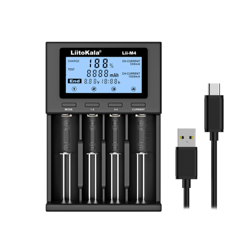 Зарядний пристрій LiitoKala Lii-M4+U1 18650, AA, AAA Li-Ion, Ni-MH, Ni-Cd