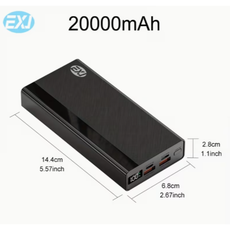Повербанк EXJ  20000 mAh з LED-дисплеєм і швидким заряджанням 22.5W