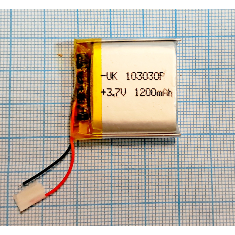 Акумулятор 102035 iс захистом PCM (Li-Pol 3.7 В 1100 мА-год), (10*20*35 мм) 2 Pin (проводи). вага 11,44 г.