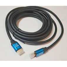 Кабель HDMI-HDMI (2.0V) 2K*4K 5 м Чорний з блакитним