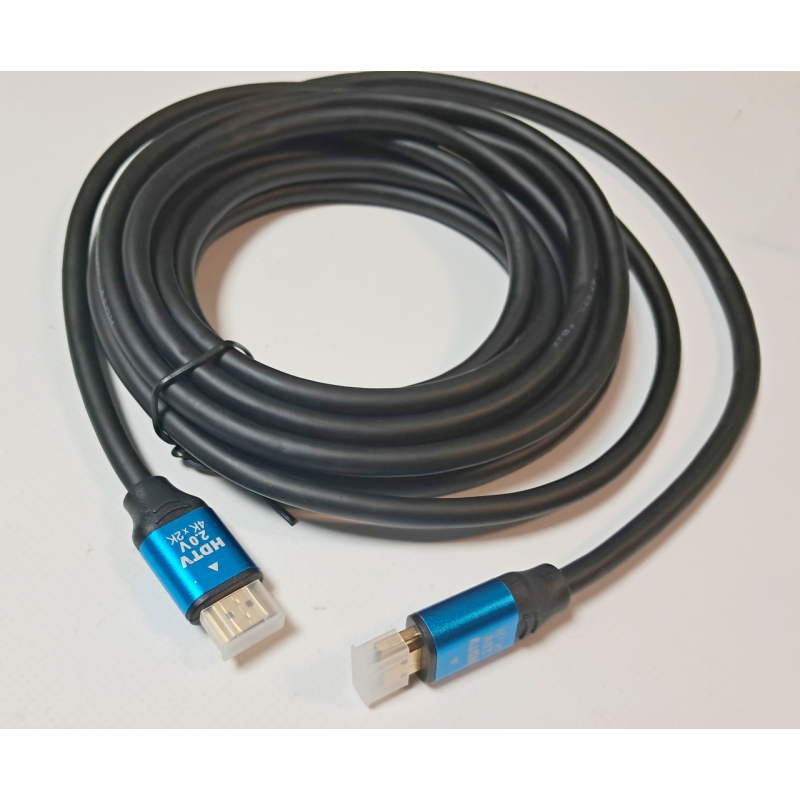 Кабель HDMI-HDMI (2.0V) 2K*4K 5 м Чорний з блакитним