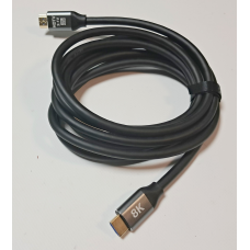 Кабель відео HDMI/HDMI 8K Ultra HD (7680x4320P), 3.0m, v2,1, круглий Black