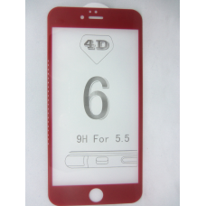 Захисне скло 4D Iphone 6plus Червоний