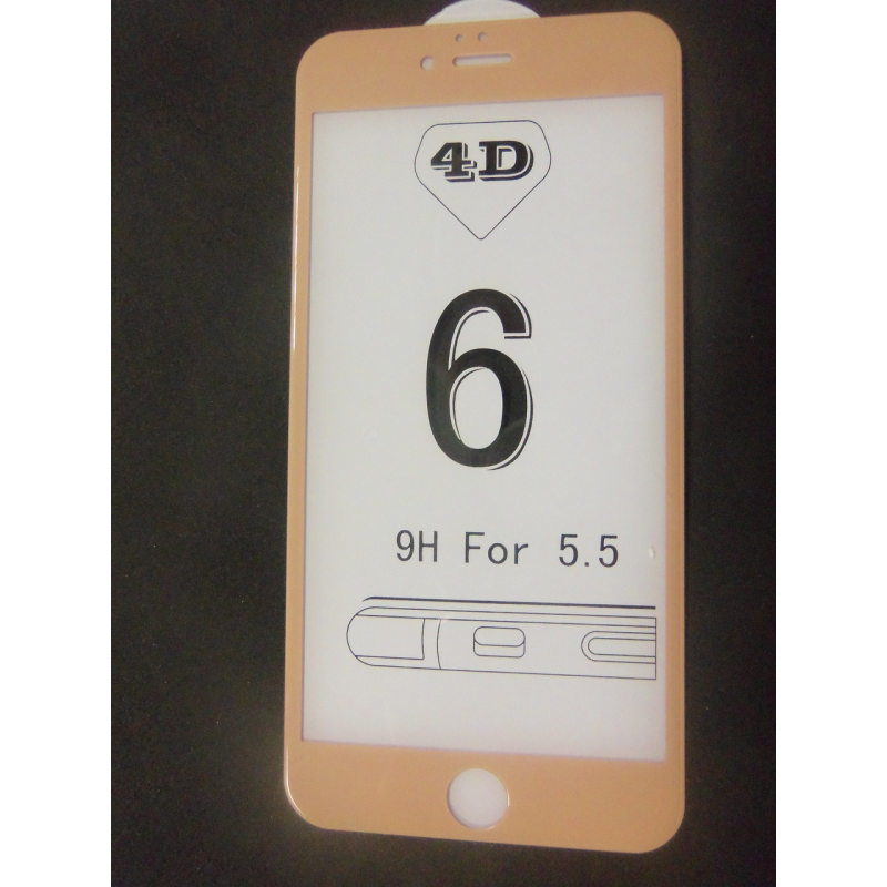 Защитное стекло 4D Iphone 6plus Золото