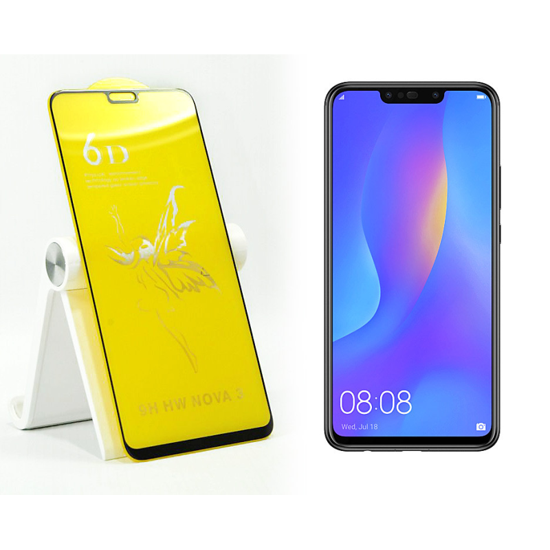 Захисне скло 6D Huawei Nova 3I Black чорний