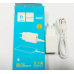 Адаптер живлення/Сітове ЗП DENMEN DC02V + кабель Micro USB (5V/2.1A/2USB) White