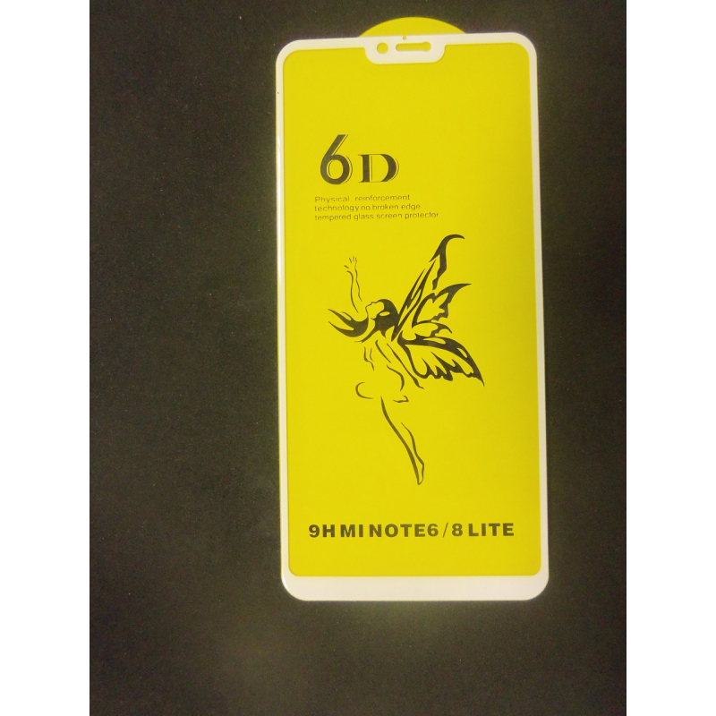 Захисне скло 6D Xiaomi Redmi NOTE Mi 6/8 Lite білий