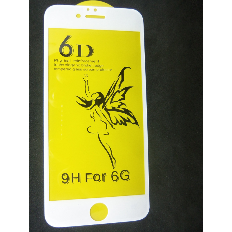 Захисне скло 6D PREMIUM для Iphone 6 white білий