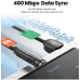 Кабель магнітний Toocki 540°Micro USB Type-C iPhoneUSB 3.0 швидке заряджання, передавання даних, (2 m) — Black 3 А