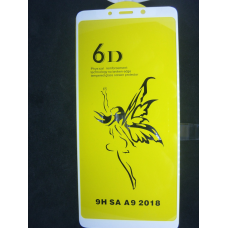 Захисне скло для Samsung Galaxy А9 2018 р 6D PREMIUM на весь екран білий