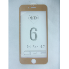 Захисне скло 4D Iphone 6/6S Gold (золото)