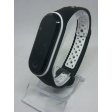 Ремінець перфорований Sport браслет Mi Band 3/4 MiBand 3/4 мі бенд 3/4 чорно-білий
