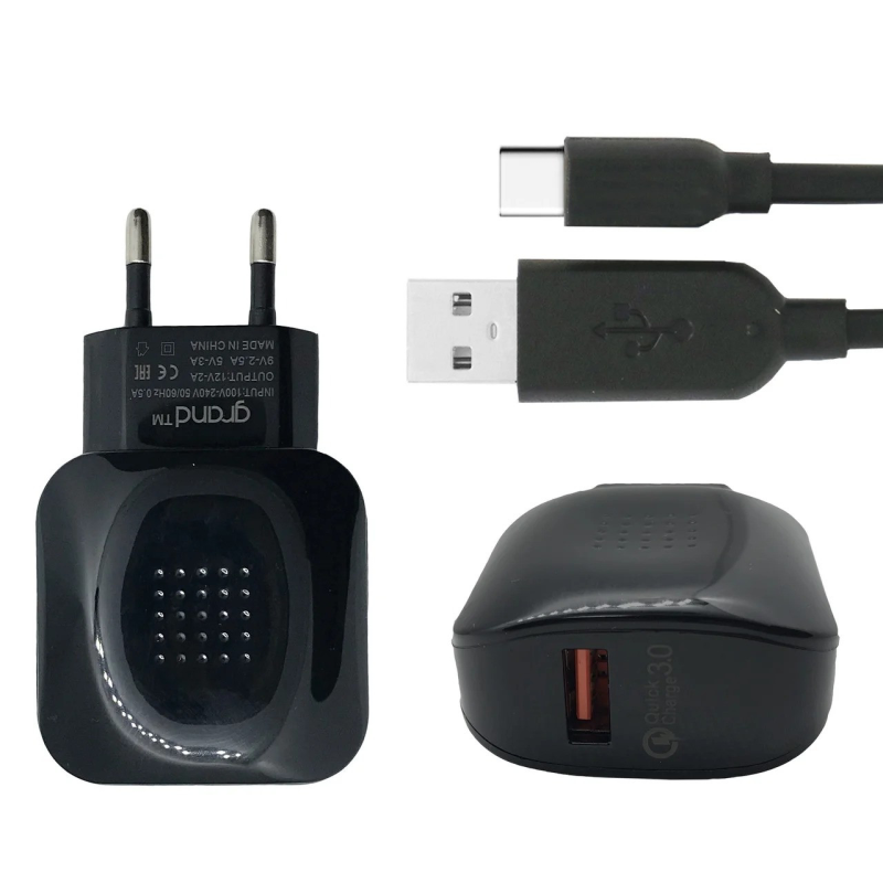СЗУ Grand GQ-C01 Quick Charge 3.0 + Type C cable швидка зарядка USB 3.0