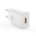 Мережевий зарядний пристрій XO L127 USB-A QC18W Fast Charging Charger   з кабелем Type-C  Білий