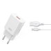 Мережевий зарядний пристрій XO L127 USB-A QC18W Fast Charging Charger   з кабелем Type-C  Білий