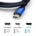 Кабель HDMI-HDMI (2.0V) 2K*4K 3 м Чорний із блакитним