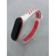 Ремінець перфорований Sport браслет Mi Band 3/4 MiBand 3/4 мі бенд 3/4 біло-червоний