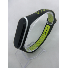 Ремінець перфорований Sport браслет Mi Band 3/4 MiBand 3/4 мі бенд 3/4 чорно-зелений