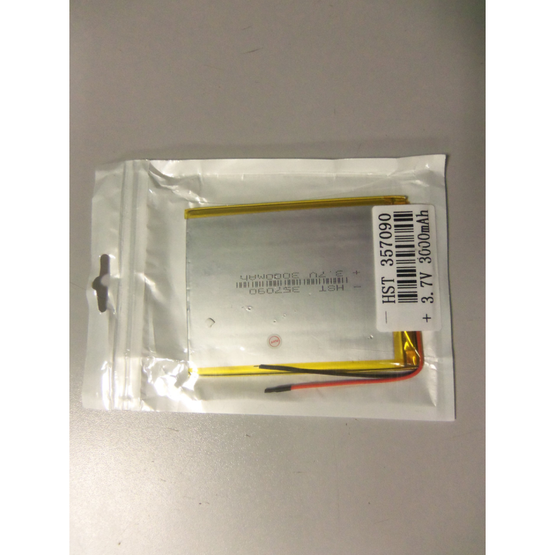 Внутрішній Акумулятор для планшета 3,5*70*90 (3000 mAh 3,7 V) 357090 AAA клас в Запоріжжі