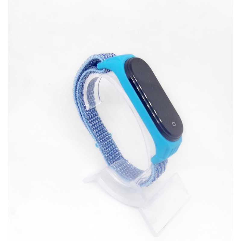Ремінець для фітнес браслета MiBand 3/4 нейлон мі бенд 3/4 блакитний