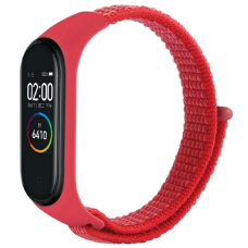 Ремінець для фітнес браслета MiBand 3/4 нейлон мі бенд 3/4 червоний