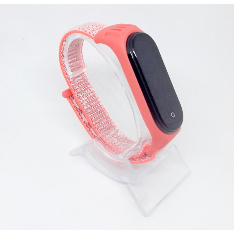 Ремінець для фітнес браслета MiBand 3/4 нейлон мі бенд 3/4 помаранчевий