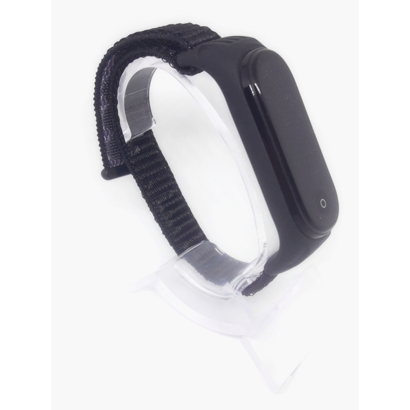 Ремінець для фітнес браслета MiBand 3/4 нейлон мі бенд 3/4 чорний