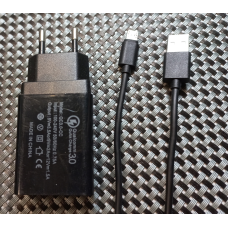 Швидке заряджання для телефона HASKY Qualcomm Quick Charge 3.0 з кабелем micro usb чорний
