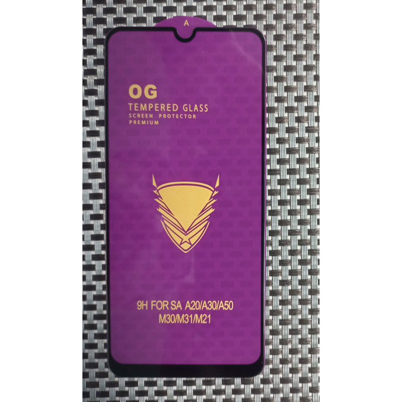 Захисне скло для Samsung Galaxy A30 , A50 6D OG на весь екран Чорний