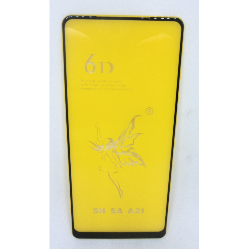 Захисне скло для Samsung Galaxy A21 6D PREMIUM на весь екран чорний