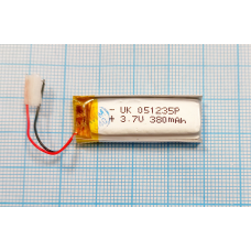 Акумулятор внутрішній 5х12х36 мм (380 mAh 3,7V) 051235 AAA клас в Запоріжжі
