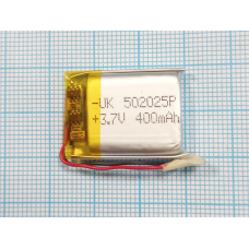 Акумулятор внутрішній 5х20х25 мм (400 mAh 3,7V) 052025 AAA клас в Запоріжжі
