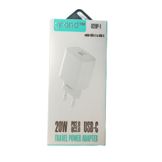 Зарядний пристрій GRAND U20P-1 USB-C PD20W з кабелем, Type-C, білий