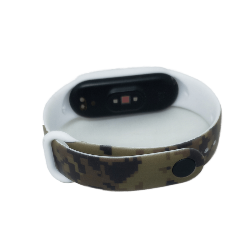 Ремінець силіконовий браслет Mi Band 5/6 мі бенд 5/6 пікселів білий