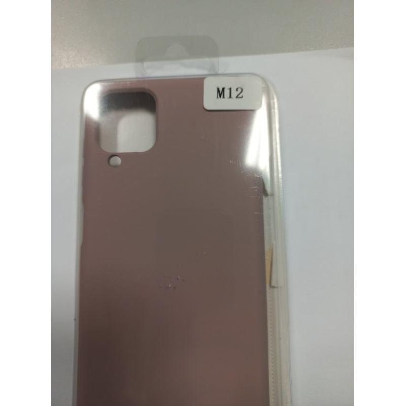 Чехол  Silicone Case (Full cover no logo) Samsung  М12 пудра
