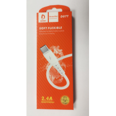 Кабель Type-C Denmen D07T білий 2,4 А 1 м