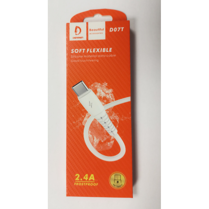 Кабель Type-C Denmen D07T білий 2,4 А 1 м